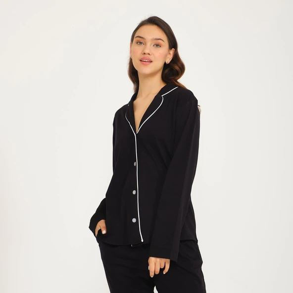 Kadın Gömlek Pantolon Pijama Takımı