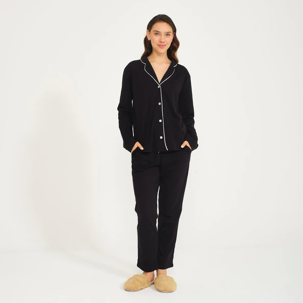 Kadın Gömlek Pantolon Pijama Takımı - 6