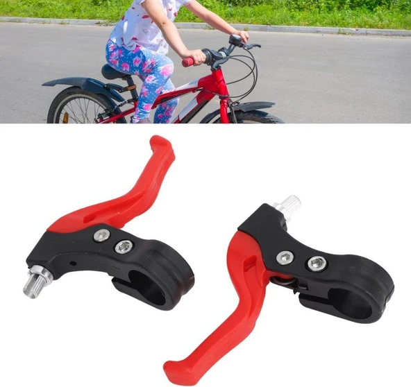 BİSİKLET FREN KOLU Çocuk Bisikleti Kırmızı Renk Sağ Sol Fren Kolu - Resim 4