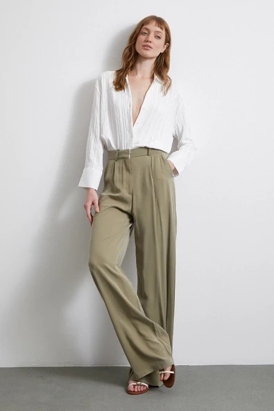 Şerit Dokulu Gömlek Beyaz - Resim 6