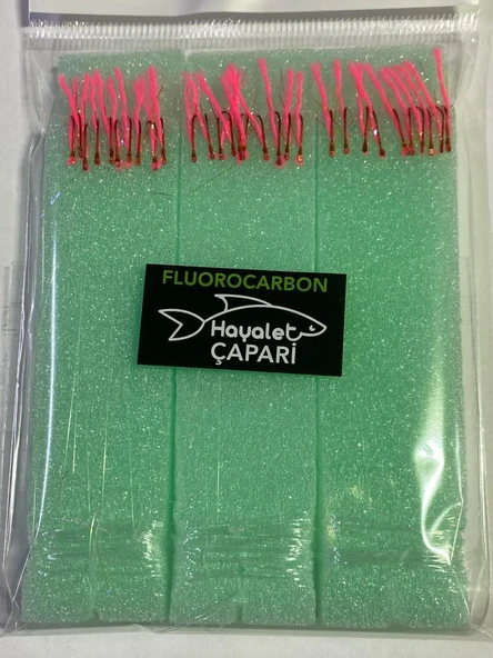 Florocarbon Arnavut Çaparisi 12 No 3lü Paket 0.12/0.24 UV Pembe