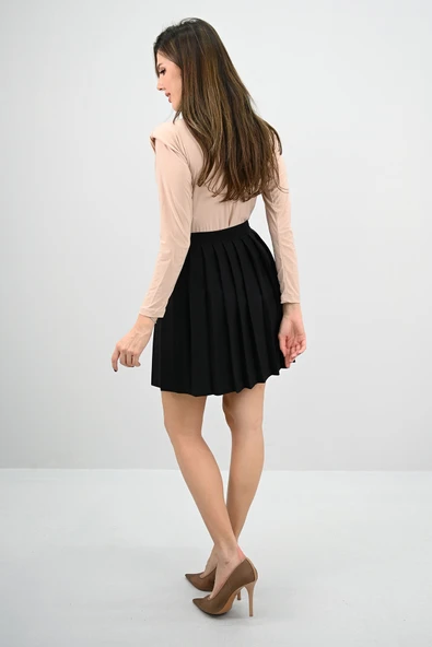 Kadın Yüksek Bel Pileli Etek 6316-25 - 8