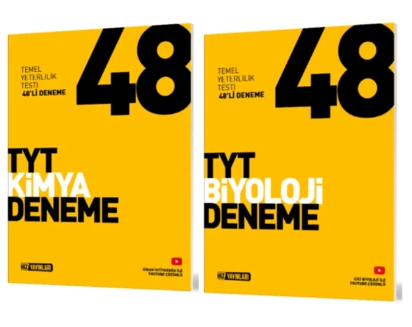 HIZ YAYINLARI TYT  KİMYA - BİYOLOJİ 48'Lİ DENEME