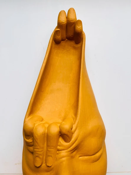 Soyut 3D Yüz Heykeli – Modern Duvar Sanatı | El Yapımı Dekoratif Mask | 48x18 cm Heykel Duvar Dekoru - 6