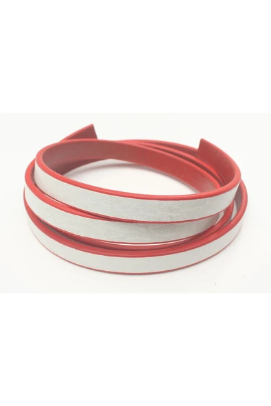 8-10 Mm Yassı Deri Sarı Lacivert Kayış (2 METRE) - Resim 4