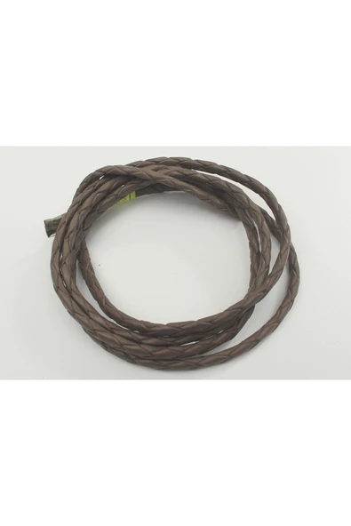 4-6 MM YUVARLAK ÖRGÜLÜ NATUREL (DOĞAL) DERİ KORDON (1 METRE) - Resim 4