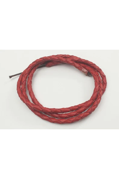 4-6 MM YUVARLAK ÖRGÜLÜ NATUREL (DOĞAL) DERİ KORDON (1 METRE) - Resim 2