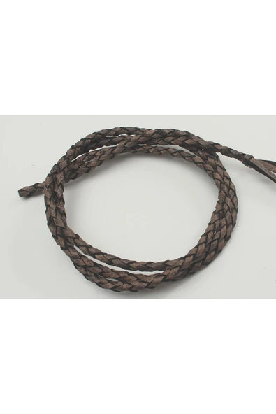 4-6 MM YUVARLAK ÖRGÜLÜ NATUREL (DOĞAL) DERİ KORDON (1 METRE) - Resim 3