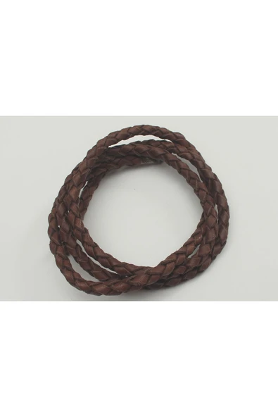 4-6 MM YUVARLAK ÖRGÜLÜ NATUREL (DOĞAL) DERİ KORDON (1 METRE) - Resim 5