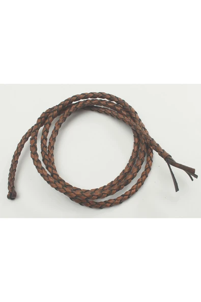 4-6 MM YUVARLAK ÖRGÜLÜ NATUREL (DOĞAL) DERİ KORDON (1 METRE) - Resim 2
