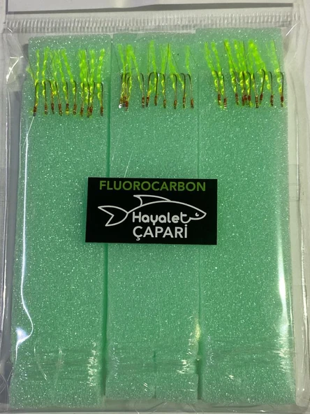 Florocarbon Arnavut Çaparisi 12 No 3lü Paket 0.12/0.24 UV Yeşil