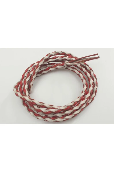 4-6 MM YUVARLAK ÖRGÜLÜ NATUREL (DOĞAL) DERİ KORDON (1 METRE) - 2