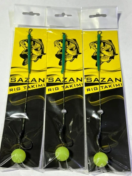 Hazır Yüzen Sazan Rig Takımı Yuvarlak Yüzen UV Silikon 3 Adet