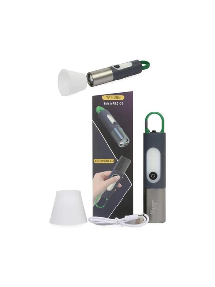 Çok Fonksiyonlu Type-C Girişli Kancalı 750 Lümen Şarjlı 4 Mod Aydınlatma Kamp Lambası Araç Tamirci Çalışma Vb Feneri