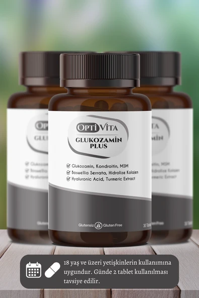 Optivita Glukozamin Plus 30 Tablet 1500 mg Glucosamine Chondroitin MSM Collagen Glukozamin Konroitin MSM - 2