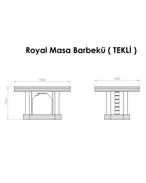 Reyo ZS Hermanos 6 Kişilik Royal Masa Barbekü - 2