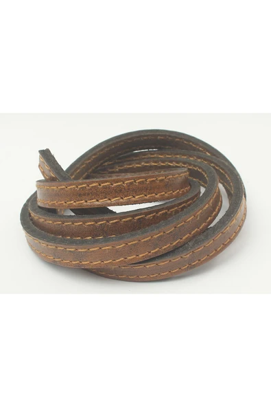 8-10 Mm Hakiki Yassı Deri Taba Renkli Kayış (2 METRE)