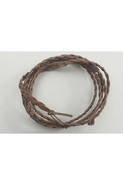 8-12 MM YASSI ÖRGÜLÜ NATUREL (DOĞAL) DERİ KORDON (1 METRE) - 3