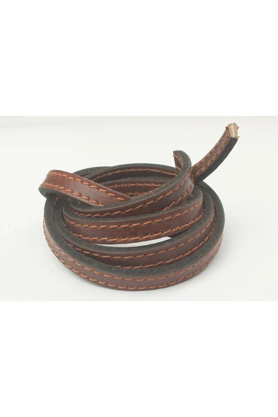 8-10 Mm Hakiki Yassı Deri Taba Renkli Kayış (2 METRE) - 6