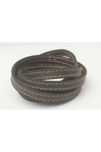 8-10 Mm Hakiki Yassı Deri Taba Renkli Kayış (2 METRE) - 5