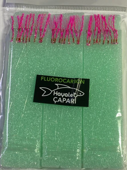 Florocarbon Arnavut Çaparisi 12 No 3lü Paket 0.12/0.24 UV Şeker Pembe