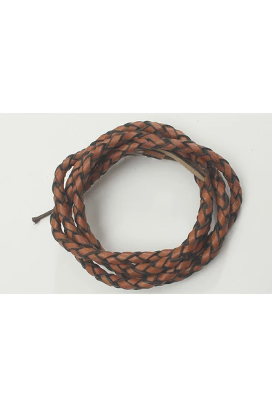 4-6 MM YUVARLAK ÖRGÜLÜ NATUREL (DOĞAL) DERİ KORDON (1 METRE) - Resim 4