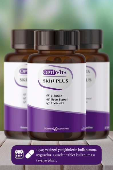 Optivita Skin Plus 30 Tablet Cilt Tırnak Saç Sağlığı Multivitamin Üzüm Çekirdeği, L-Sistein, Biotin, Çinko - 2