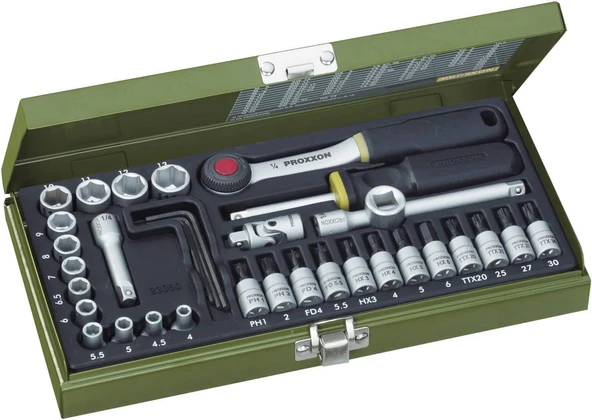 PROXXON 23280 1/4'' 50 PARÇALI LOKMA VE BİTS TAKIMI
