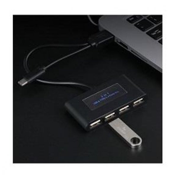 Mobitell Beyaz 2in1 USB & TYPE-C 4 Port USB 2.0 Çevirici Hub