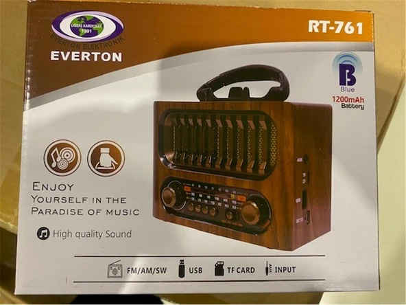 Everton Rt-745 -Usb-Tf-Am-Fm-Sw-Blue-Connect-Tws-Usb Şarj Nostaljik Radyo