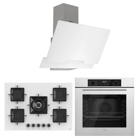 Ferre Flowart Florenz Pro Beyaz 3'lü Ankastre Set ( QBL63CB-SS036-D064 )