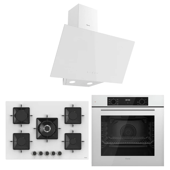 Ferre Flowart Florenz Plus Beyaz 3'lü Ankastre Set ( QBL63CB-SS036-D078 )