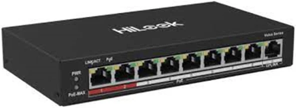 Hılook NS-0109P-60(B) 8 Port 10-100 8 Port PoE 60W +1 Port Megabit Uplink Poe Switch - 1