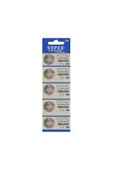 Supex CR2450-C5 3V Lityum Düğme Pil 5'li Paket ürün görseli