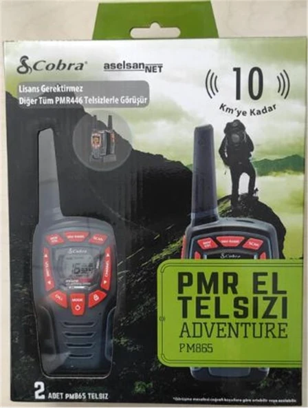 Aselsan PM-865 Pmr El Telsizi 2li Paket 8 Kanal+121 Alt Kanal  8 Km ürün görseli