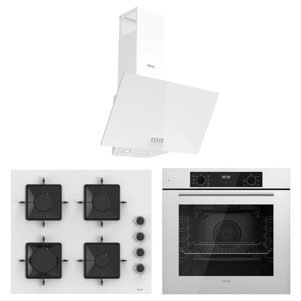 Ferre Flowart Ventora Essential Beyaz 3'lü Ankastre Set ( QBL63CB-SS206-D087 ) ürün görseli 1