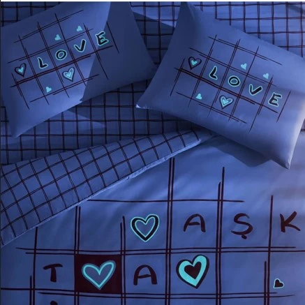 Taç Glow Parlayan Çift Kişilik Nevresim Takımı Romenta Kırmızı - Resim 5