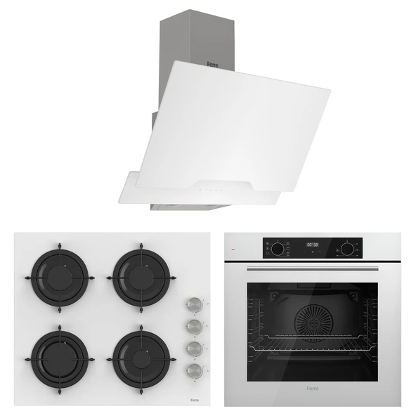 Ferre Flowart Lumora Pro Beyaz 3'lü Ankastre Set ( QBL63CB-CS206-D064 ) ürün görseli