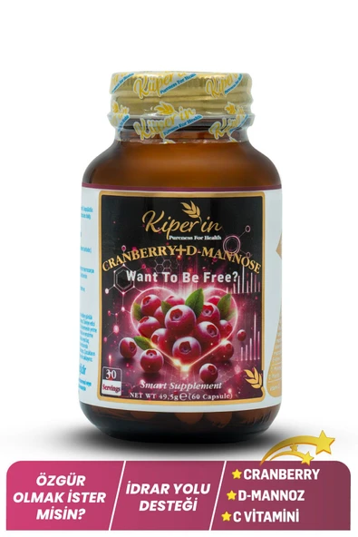 Cranberry, D-mannoz, C Vitamin - Idrar Yolu Sağlığı (60KAPSÜL & 1400MG) 8682304243585