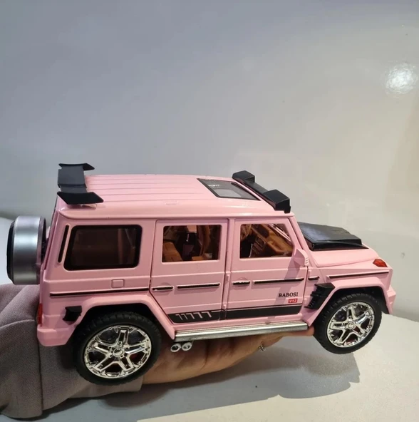 Pembe Jip Mercedes G63 G Class Metal Diecast Model Araç Çek Bırak Oyuncak Araba 22Cm - 4