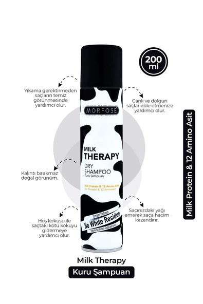 MORFOSE MILK THERAPY KURU ŞAMPUAN 200 ML - Resim 2