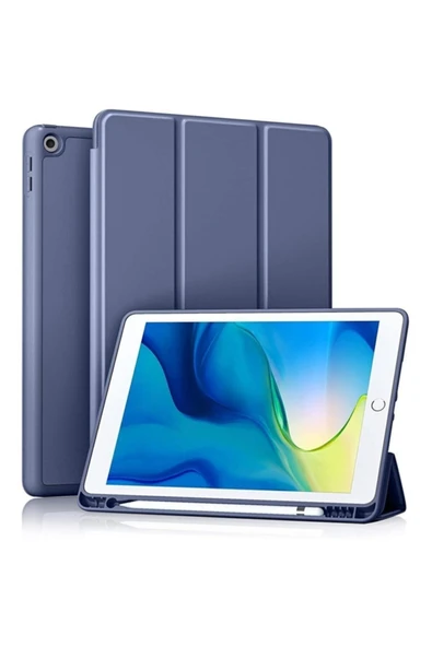 Ipad 10.2 (7.8.9. Nesil Uyumludur) Kalem Yuvalı Standlı Kapaklı Kılıf