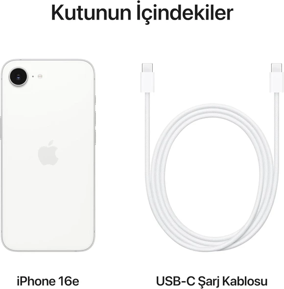 Apple iPhone 16E 128 GB Beyaz (Apple Türkiye Garantili) - 6