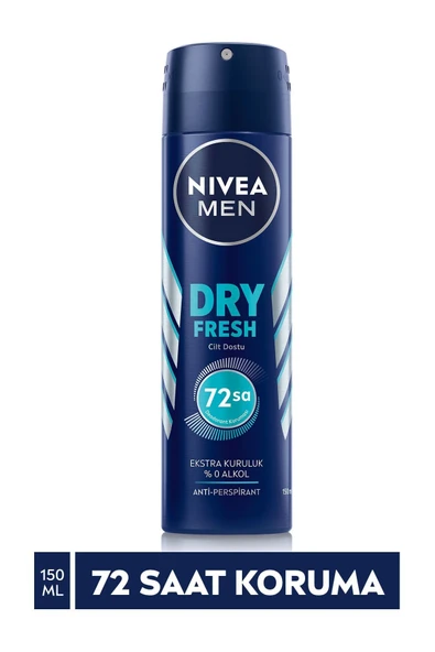 Nivea Men Dry Fresh Erkek Sprey Deodorant 150 ml X3 Adet,72 Saat Anti-perspirant Koruma