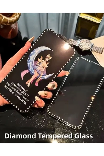 Iphone 16 Pro Max Uyumlu Tam Ekran Kaplayan Ultra HD Taşlı Kırılmaz Cam - Resim 2