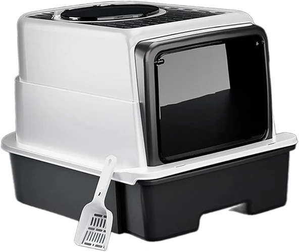 Monozone Büyük Boy Kedi Tuvaleti Çekmeceli Sterilizasyon ve Koku Giderme Taraklı Üst Kapaklı 35-55cm - 4