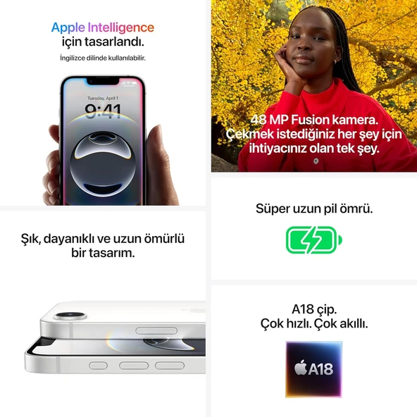 Apple iPhone 16E 128 GB Beyaz (Apple Türkiye Garantili) - 5