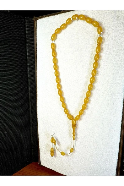 SIKMA KEHRİBAR TESBİH SARI RENKLİ BEYZİ KESİM T-179 - 2