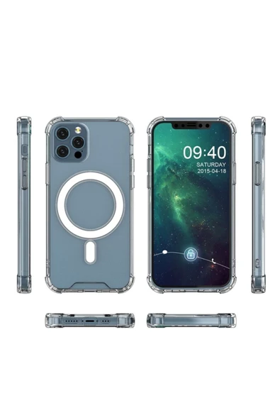 Iphone 13 Magsafe Manyetik Özellikli Şeffaf Kılıf - 4