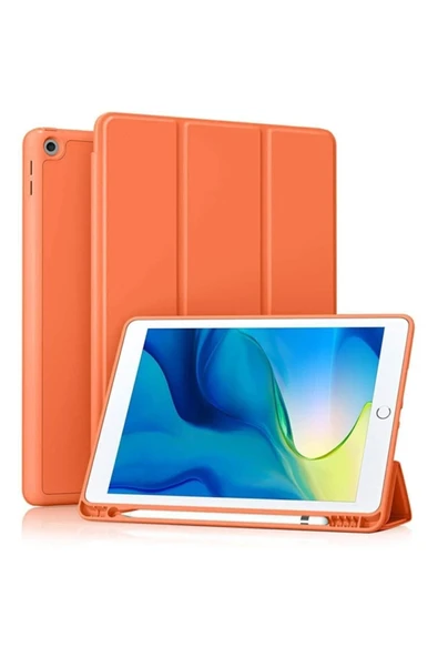 Ipad 10.2 (7.8.9. Nesil Uyumludur) Kalem Yuvalı Standlı Kapaklı Kılıf - Resim 7
